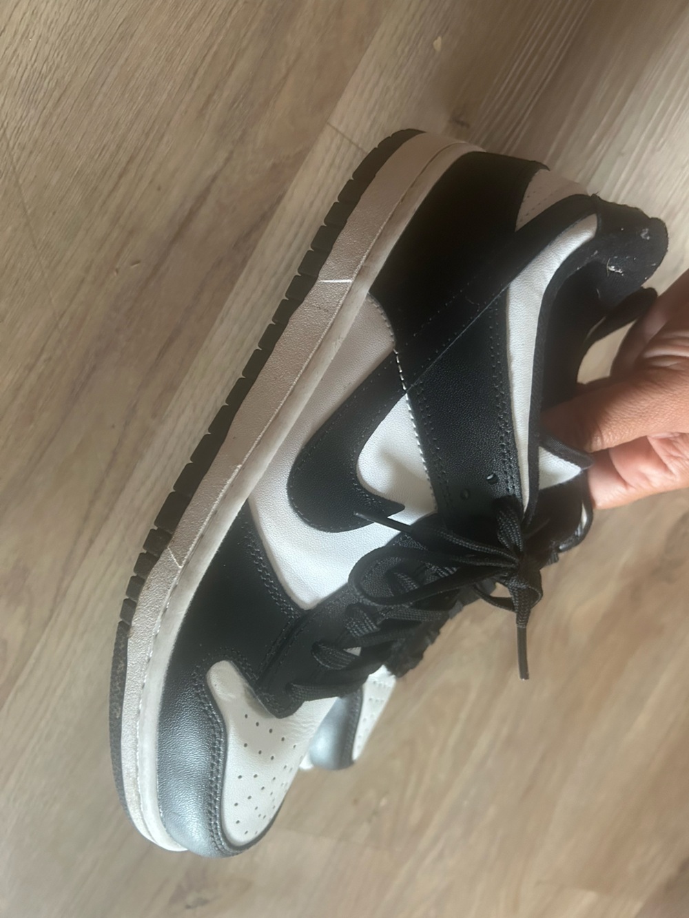 Black and White Low-Top Nike Panda Dunks